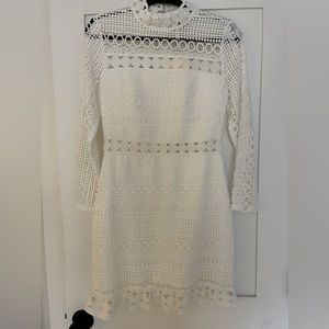 NWT Designer Two Sisters White Custom Lace Mini